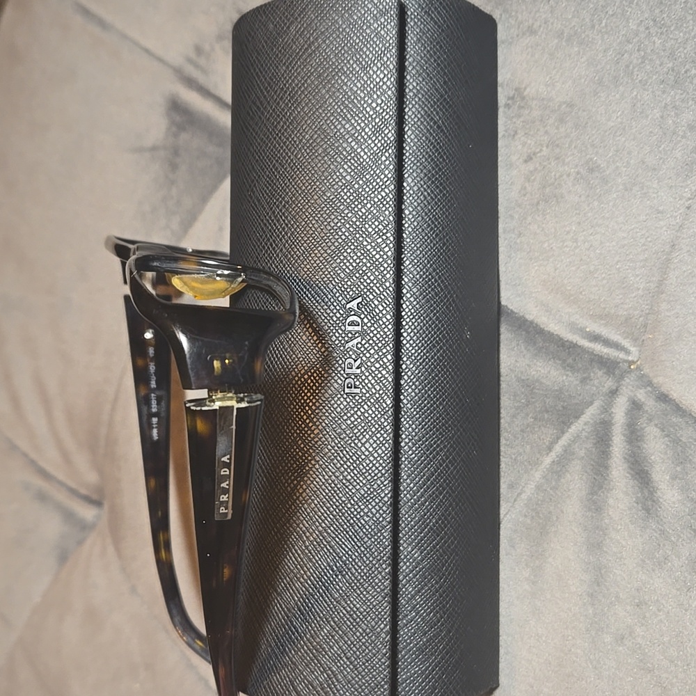 Prada Tortoise Rectangular Eyeglasses With Case - image 3